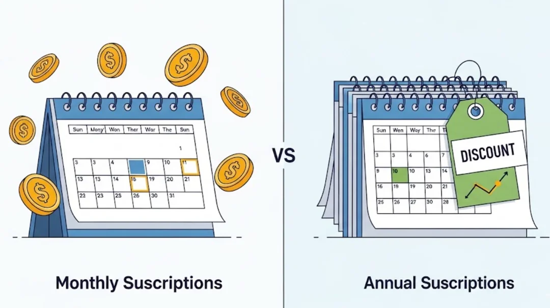 Annual vs Monthly Subscriptions: Save 15-40%